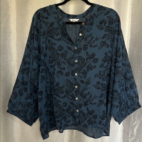 NWT Reitmans Navy Floral Blouse - Picture 5 of 6